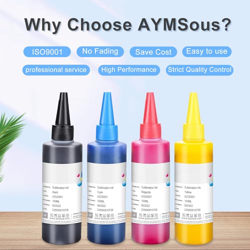 AYMSous Kit de refil de tinta de sublimação EPN compatível para impressoras jato de tinta Epsn ET-27