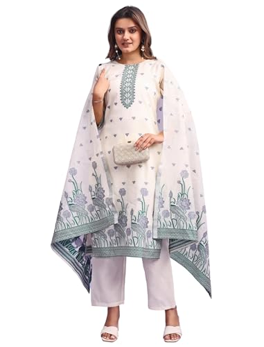 Ensemble kurta pour femme en coton imprimé ethnique avec voile dupatta