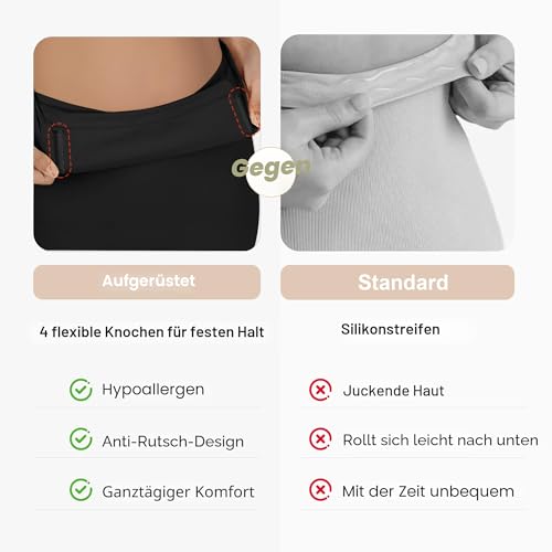 SHAPERX Shapewear Unterhose Bauchweg Damen Figurformend Miederhose Hohe Taille Stark Formend Body Shaper Shaping Shorts, UK-SZ5810-Black-L/XL