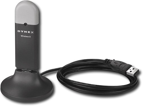 Dynex DX-BUSB 54Mbps 802.11g Wireless LAN USB 2.0 Adapter w/Desktop Stand