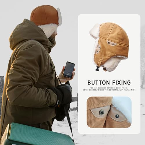 Harlang HL46KI Unisex Trapper Hat Winter Windproof Cotton Ushanka Russian Hunting Hats thumb #5