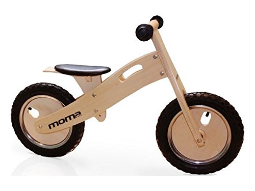 Moma Bikes, Vélo Draisienne Enfant en bois naturel " Woody Classic " sans pédales - Roues 12"