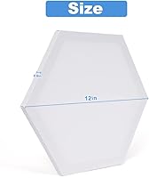 Vista 2 de yazi Tableros de lienzo hexagonales para pintar, 5 paquetes de tablas estiradas de 12 pulgadas, pintura acrílica, tableros de decoración tallados