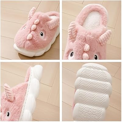 Women's Pig & Cow Animal Slippers - Soft Plush Cotton Winter Warm House Shoes