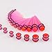 CABBE KALLO 50-Piece Ear Stretching Kit with Acrylic Tapers, Plugs, and Silicone Tunnels - Body Piercing Jewelry for Ear Gauges - Stretching and Gauging Set for Tapers, Plugs, and Gauges,Pink