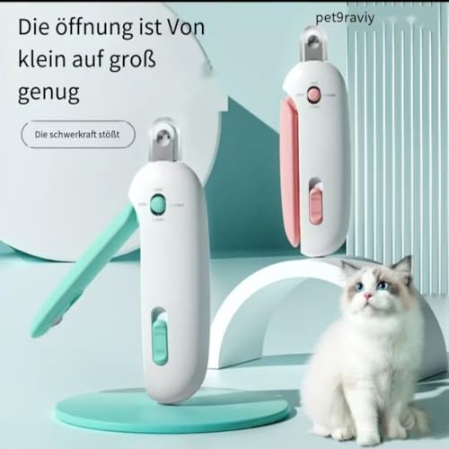 Katzen-Nagelschere mit 3 einstellbaren Schnitthöhlen, ausgestattet mit einer verborgenen Nagelfeile. Diese spritzwiderstandsfähige Klauen-Schneidevorrichtung ist speziell für junge Katzen und Hauskatz