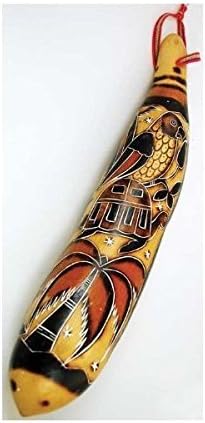 Gourd Rattle (RRGOU) Rain Stick Carved 12" Fair Trade Peru Shaman000006