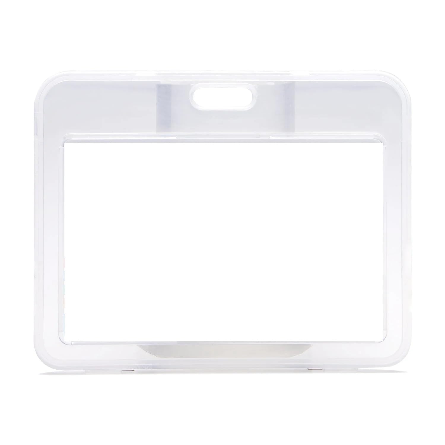 Staprico Plastic ID Card Holder, Double Sides Visible, Waterproof Unisex ID Card Holder Case for Office, School & Colleges, Clamshell PP Card Holder (10, White, for Horizontal Card (54 mm x 86 mm))-image-31