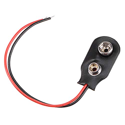 uxcell DC 9V Battery Clip I-Type Soft Buckle Connector Lead Wire 10cm Long