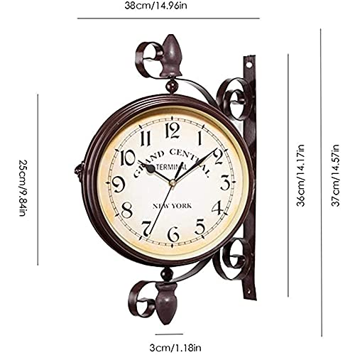 Horloge Murale de Jardin Extérieur Double Face Grand Cadran
