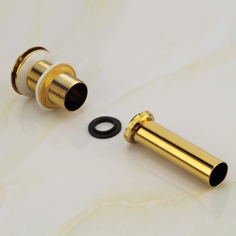 KOKOSIRI Brushed Gold Pop Up Sink Drain With Detachable Hair Catcher – Anti-Clogging Strainer Basket For Vanity Vessel Sink With Overflow (C1001BG)