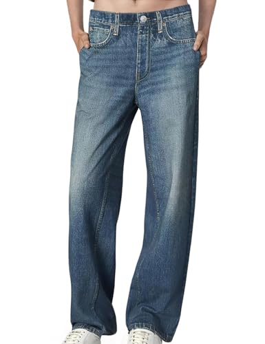 French Terry Sweatpant Jeans Denim Sweat Pants Look Like Jeans Baggy Wide Leg Stretch Pants Jeggings for Women Trendy