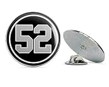 NYC Jewelers Round #52 Khalil Mack Raiders Colors (Oakland Number 52) Metal 0.75" Lapel Hat Pin Tie Tack Pinback