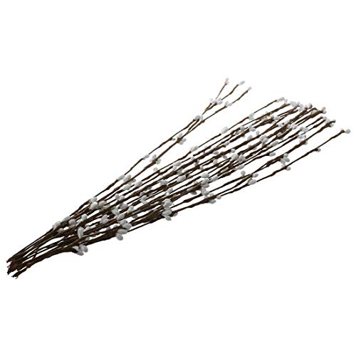 Vpang Künstliche Biegbare Beeren-Stielgirlande Rattan DIY Braut Brautjungfer Armband Kranz Haarband Material Blumengesteck Basteln Dekoration 10 Stück weiß Cover