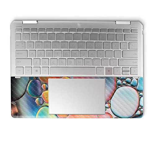 Image of MightySkins Carbon Fiber Skin Compatible with HP Spectre x360 14 inch (2022) Full Wrap Kit - Rainbow Bubbles | Protective, Durable Textured Carbon Fiber Finish | Easy to Apply | Made in The USA