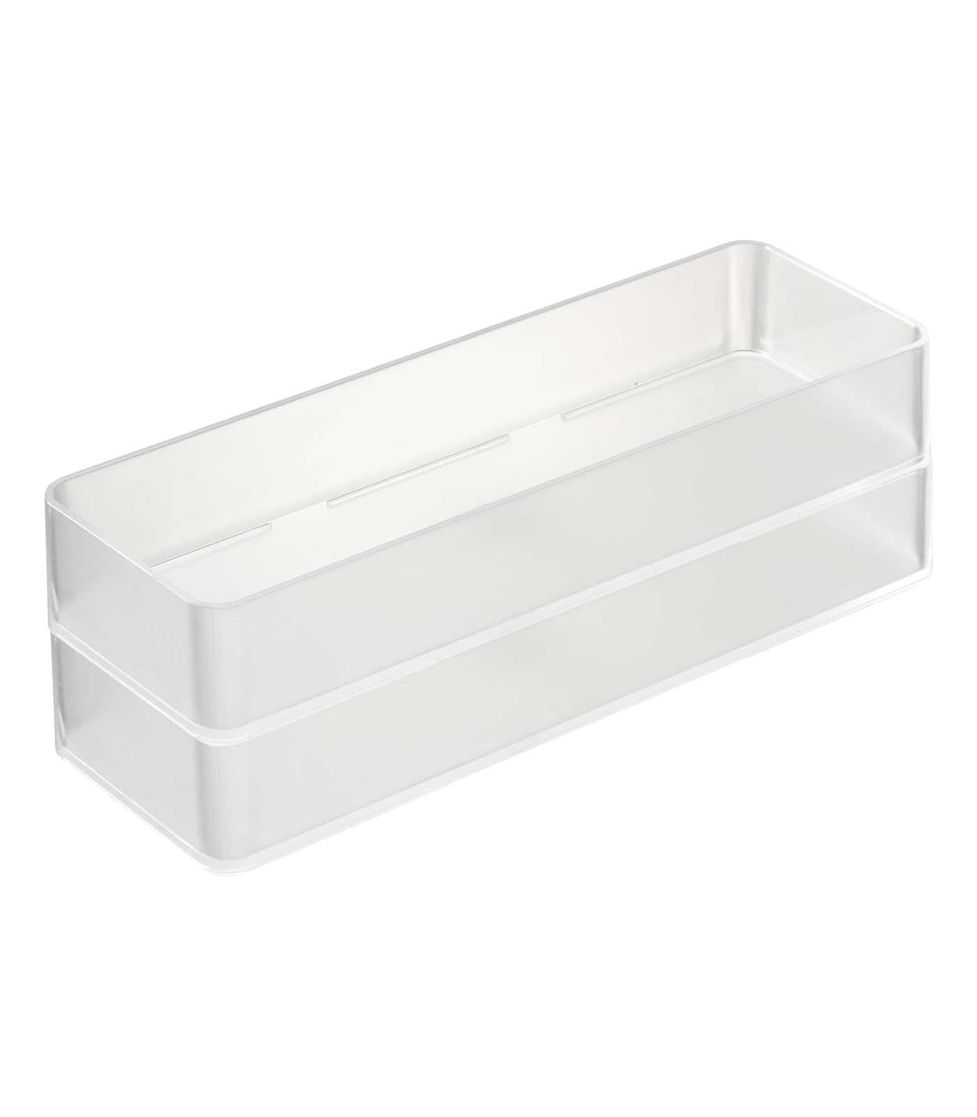 YAMAZAKI 3644 TOWER Stackable Organizer L x2 Set, white, PS Resin, Minimalist, 8 x 24 x 3.7 cm