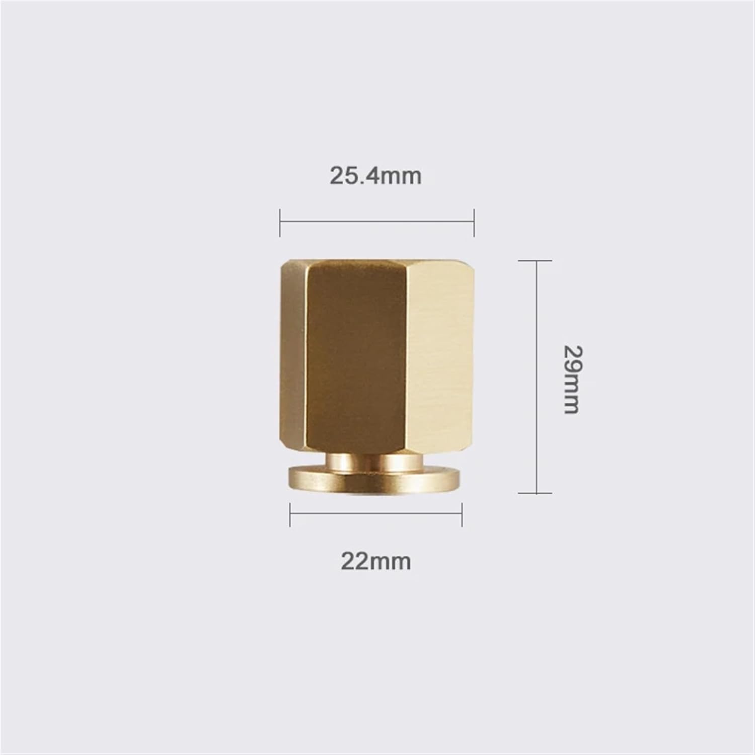 Solid Brass Hexagon Knobs Sturdy Cabinet Handle Dresser Knobs Furniture T Bar Pulls Kitchen Furniture Hardware Cupboard Handles 1Pcs (Color : C-0805-knob)