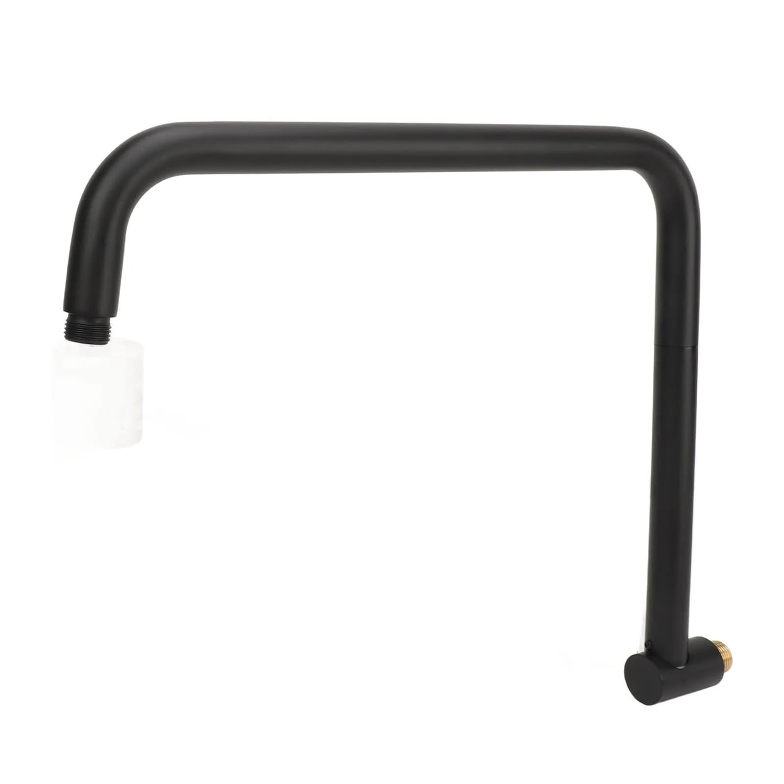 Shower Head Extender 360 Degrees Rotation Easy Install Shower Arm Extension Stainless Steel with Flange for Shower for Fixed Bathroom Shower Head(Black)
