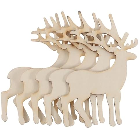 HAPINARY Set of 5 Wooden Christmas Ornaments - Perfect for DIY Crafts - Embellishments - and Holiday Decor Cover