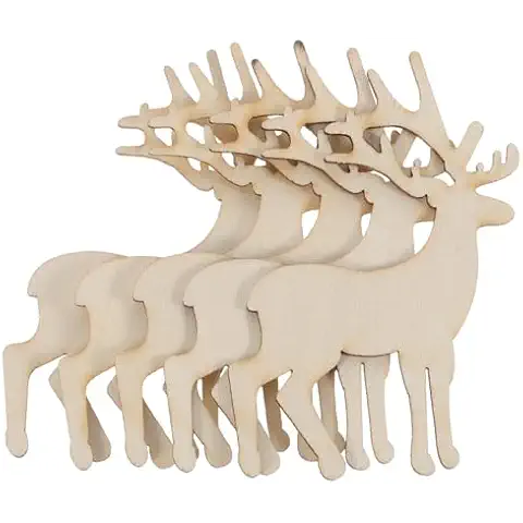 HAPINARY Set of 5 Wooden Christmas Ornaments - Perfect for DIY Crafts - Embellishments - and Holiday Decor Cover