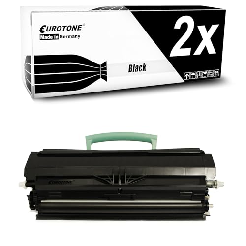 Eurotone Toner 2X Toner kompatibel als Ersatz für Lexmark X203 X204 ersetzt 00X203A11G Black Schwarz