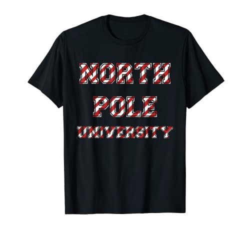 Lustige Nordpol-Universität Weihnachtsmann-Zuckerstange T-Shirt