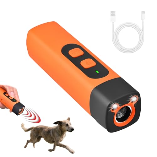 Kenmohuo Anti Barking Device for Dogs Bark Shield Repeller 3 Modes Ultrasonic Dog Barking Deterrent Devices with LED Flashlight Stop Barking Dog Device Sonic Anti Bark Tool for Outdoor Indoor