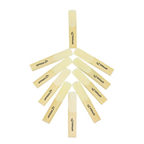 KKmoon Ammoon 10 pcs bB Sax Saxofone Soprano 2.5 2-1/2 Palhetas De Bambu Conjunto Acessório Parte