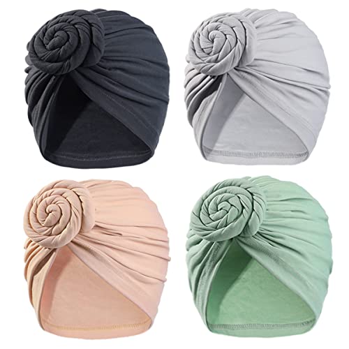 Image of KYNARI Turban Head Wraps for Women, Pretied Stretch Bonnet Hair Wrap | African Knot Turban Hats Pre Twist Headwear Soft Head Scarf Elastic and Breathable Head Covering Cancer Caps for Black Women