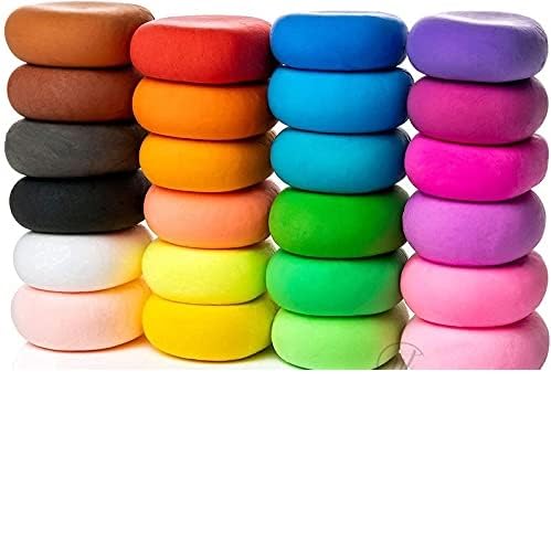 Eclet (Pack of 12) Air Dry Clay, Colorful Children Soft Clay, Creative Art Crafts, Gifts for Kids-Multi Color. Non-Toxic Modeling Magic Fluffy Foam Bouncing Clay Putty Kit for Kids with Tools .123