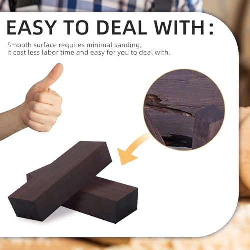 2 Stück ebenholz Holzblock, Schwarz Holz Lumber Blank DIY Material, ebenholz Griffe 12 * 4 * 2.5CM, für Musikinstrumenten Zubehör