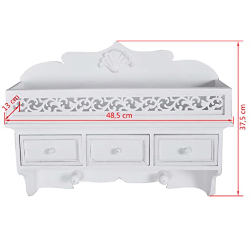 Étagère murale blanche pour ranger vos clés et petits objets dans l'entrée - 3
