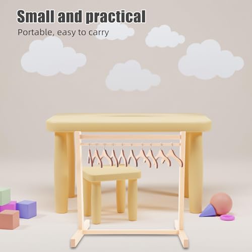 Perchero para ropa de muñecas portátil con perchas mini organizadoras 4