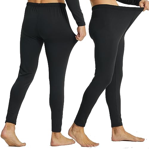 LANBAOSI Mens Thermal Underwear Pants Long Johns Bottoms Thermal Leggings for Men Base Layer Men Weather Fleece Lined 2 Pack2