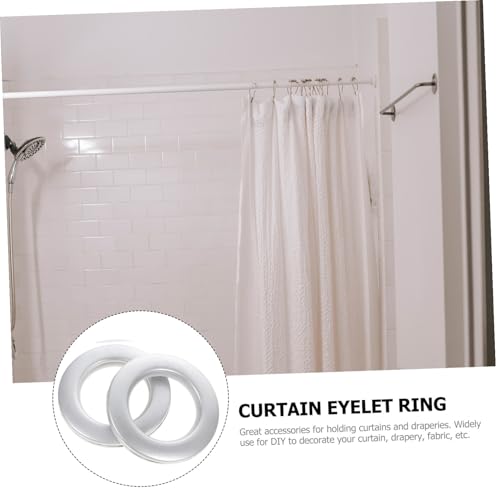 Anillos de ojal para cortinas de ventanas kit reutilizable de anillo romano plástico plateado 4