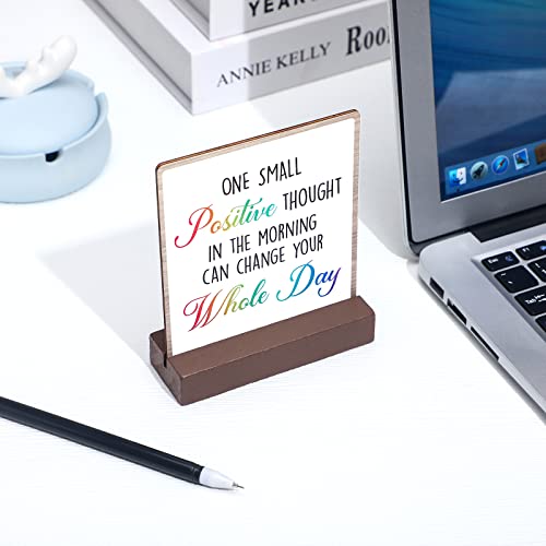 4 Pieces Inspirational Quotes Bible Desk Decor Wood Block Plaque Rustic Encouragement Gifts For Women Motivational Desk Decor Positive Wooden Table Signs With Wooden Stand (Inspirational Style) #TOP4