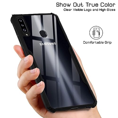 Image of Jkobi Back Cover Case for Samsung Galaxy A20s (Shockproof with Polycarbonate Clear Panel | Professional Black)