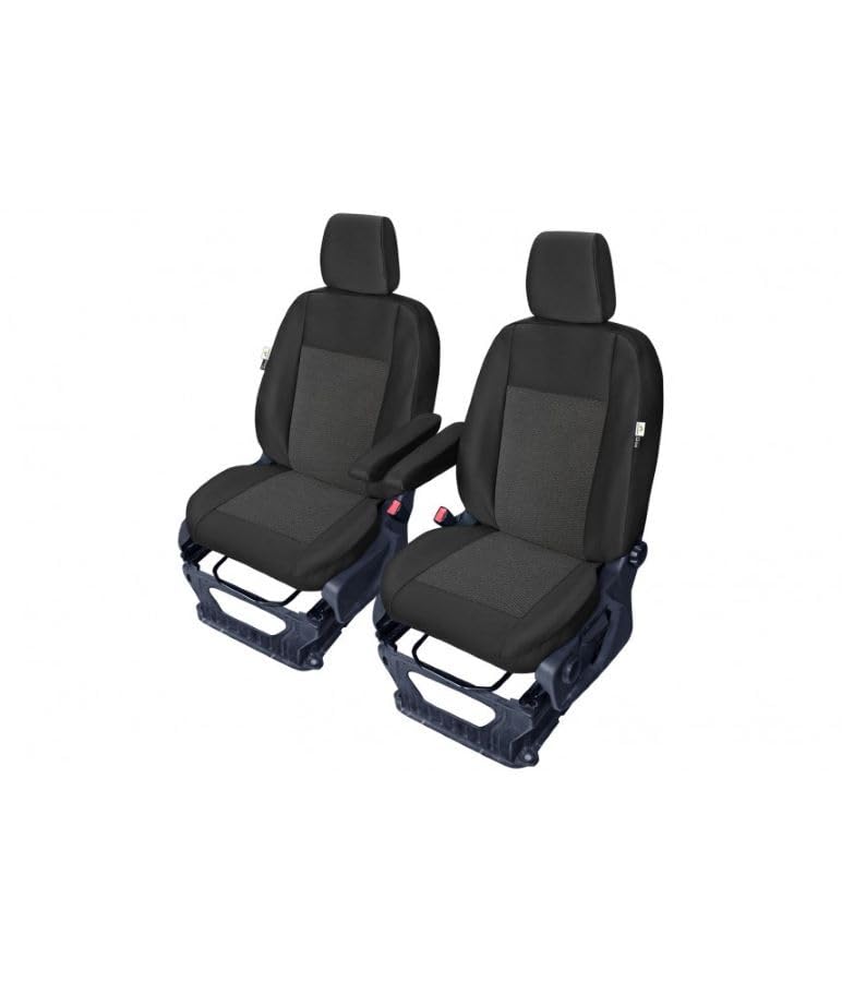 Maßgeschneiderte Front Sitzbezüge Sitzschpner Fahrersitzbezug Beifahrersitzbezug kompatibel mit Ford Tourneo Custom ab 06/2018