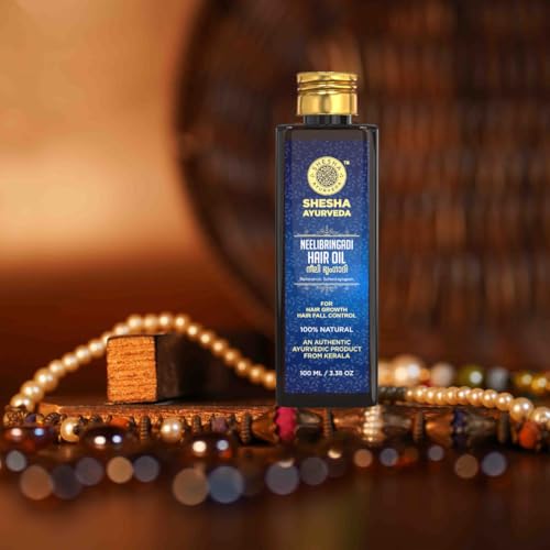 Image of SHESHA AYURVEDA Neelibringadi Ayurvedic Hair Oil For Hair Growth And Hair Fall Control From Kerala (100Ml).