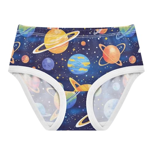 Wusikd Colorful Planet Girls' Underwear Cotton Stars Girls Briefs Soft Toddler Underwear 2T