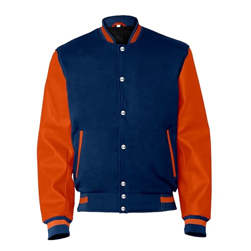 Image of Baseball Wool Letterman Varsity Faux Leather Sleeve For Men | Wool Varsity Bomber Jacket