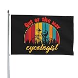 Double Sided Mountain Biking Out Of The Way Cycologist Flag 4x6 Ft Durable Polyester Outdoor Patio Flags Decor Banner For All Weather