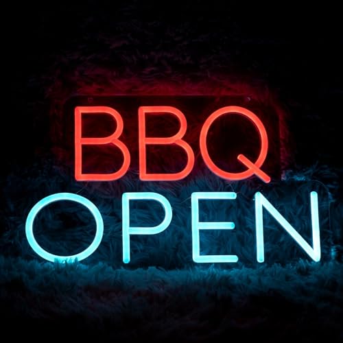 BBQ OPEN Neon Sign (SUPER LARGE AND BRIGHT - 45x26'')