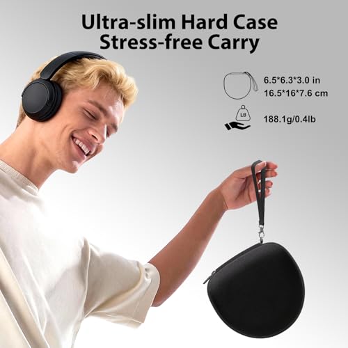 Image of Headphone Headset Case for Beats Studio Pro /JLab JBuds Lux ANC /JLab Go Lux ANC /JBL /TOZO /BERIBES /Picun /KVIDIO Noise Cancelling Over-Ear Foldable Headphones, Black