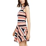 Michael Kors Mini vestido de cuello redondo sin mangas con textura coral para mujer, 48