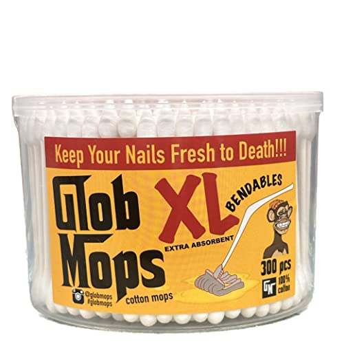Glob Mops Biegbare XL-Wattestäbchen, 6er-Pack, extra saugfähig, umweltfreundlich, insgesamt 1800 Stück