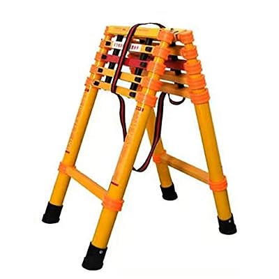 Ladders,Fiberglass? Retractable Telesladders, Non Conductive A-Frame Telescoping Ladder for Home Loft & Household Daily, Load 330Lbs/2M+2M/6.5Ft+6.5Ft