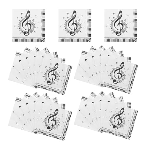Servilletas de papel con notas para fiesta tematica musical Tofficu y meriendas de cumpleanos infantiles