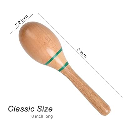 2 Pcs Wood Maracas for Kids Adults, Wooden Maracas Shakers Musical Instrument