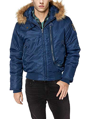 GN Luciano Men's Thermal Padded Hooded Flight Bomber Jacket